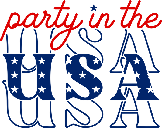 Party in the USA DTF Design - Ready to Press V5 | Heat Press Transfer - Heat Press Transfer