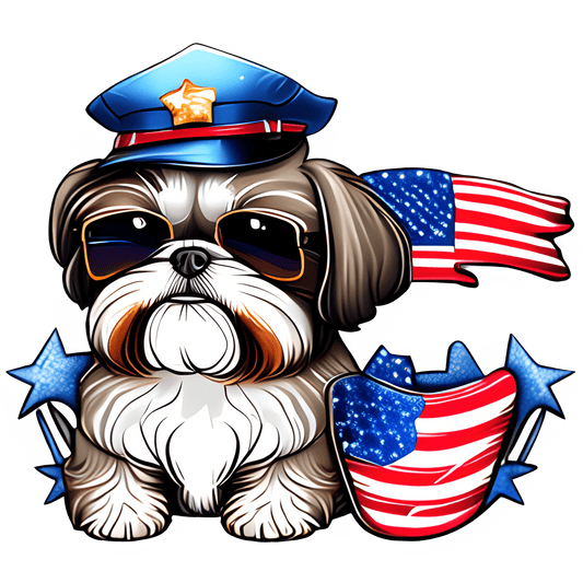 4th Of July Dog Design - DTF Ready To Press - Heat Press Transfer