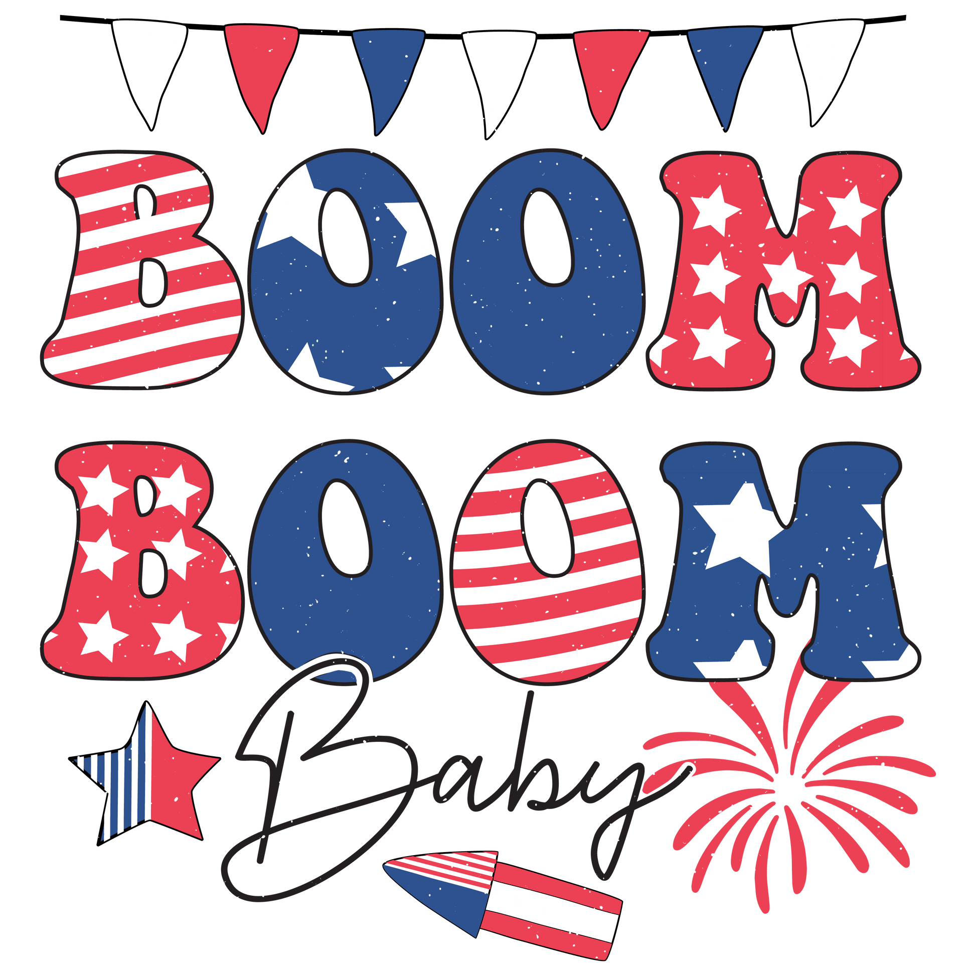 4th Of July Party Design - DTF Ready To Press - Heat Press Transfer