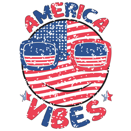 America Vibes Design DTF-Ready to Press (V1) | Heat Press Transfer - Heat Press Transfer