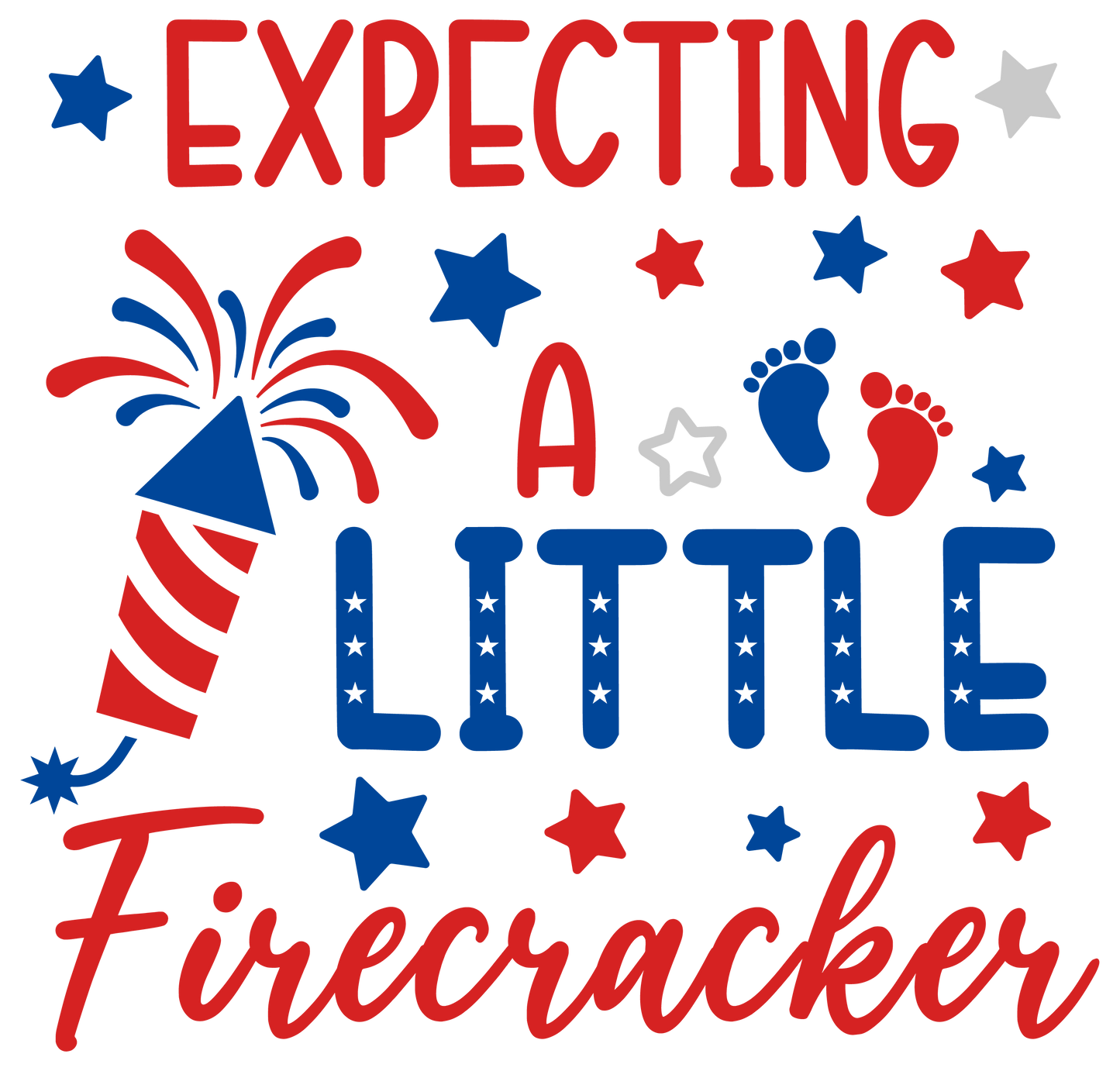 Expecting a Little Firecracker 4th of July | Heat Press Transfer - Heat Press Transfer