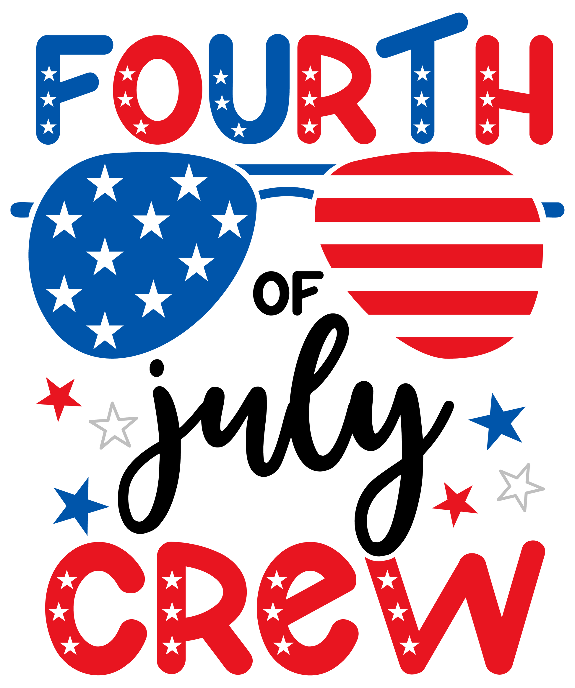 Fourth Of July Crew Design - DTF Ready To Press - Heat Press Transfer