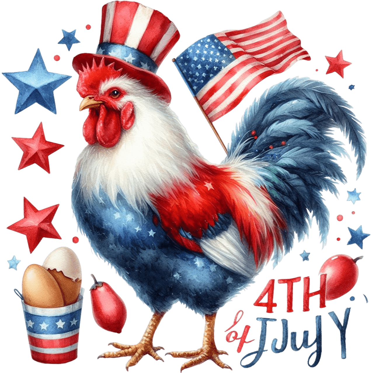 Happy 4th of July Design DTF-Ready Press (V3) | Heat Press Transfer - Heat Press Transfer