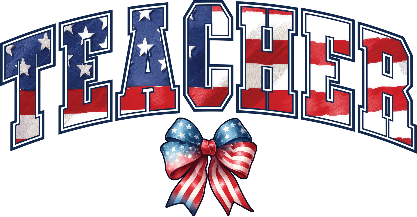 American Teacher Design DTF-Ready to Press (V2) | Heat Press Transfer - Heat Press Transfer