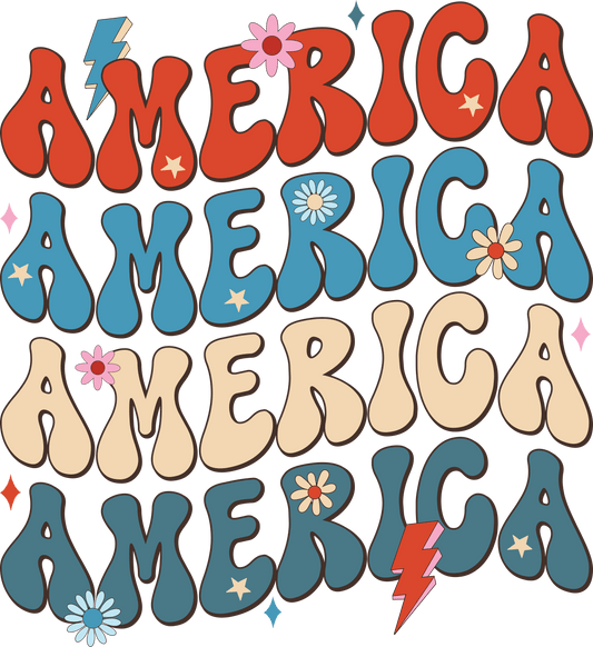 Retro America Design - DTF Ready To Press - Heat Press Transfer