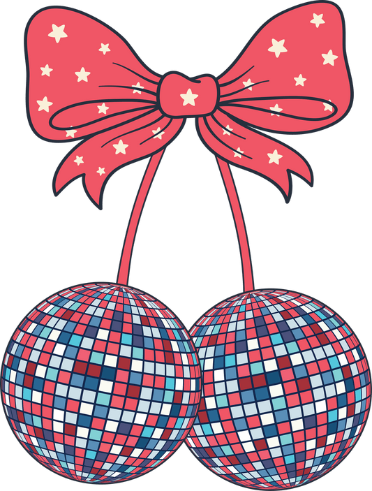 4th Of July Discoball Design - DTF Ready To Press - Heat Press Transfer