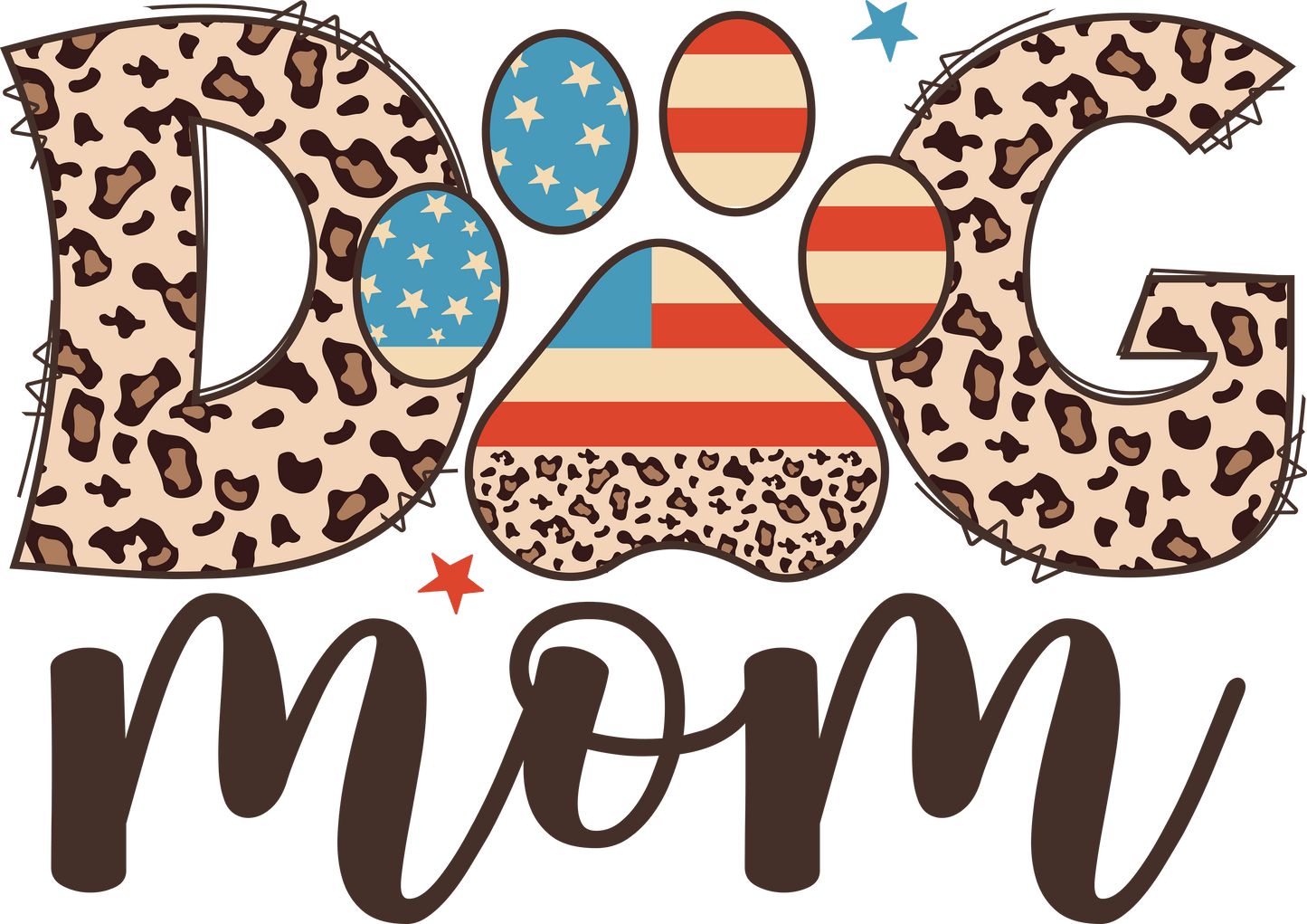 American Dog Mom Design DTF - Ready to Press 1 | Heat Press Transfer - Heat Press Transfer