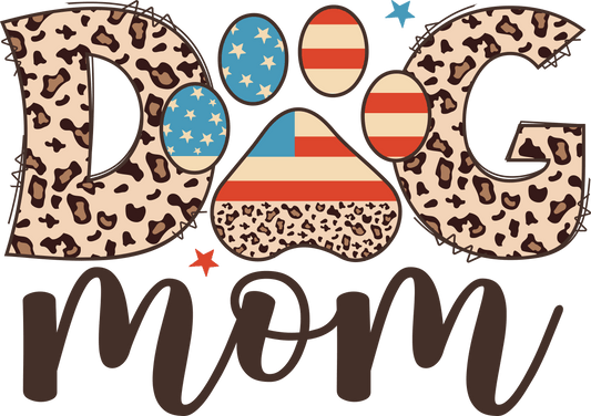 American Dog Mom Design DTF - Ready to Press 1 | Heat Press Transfer - Heat Press Transfer