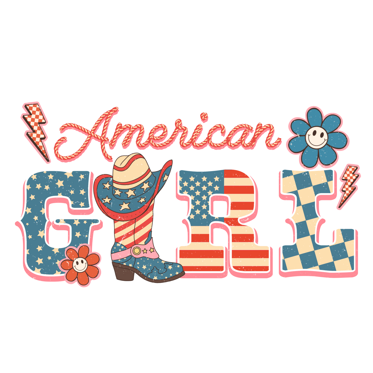 American Girl Design - DTF Ready To Press - Heat Press Transfer