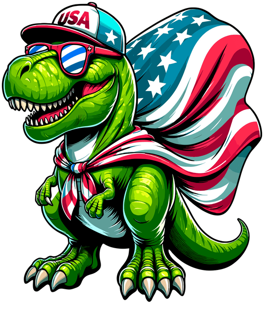 4th Of July T-rex Design - DTF Ready To Press - Heat Press Transfer