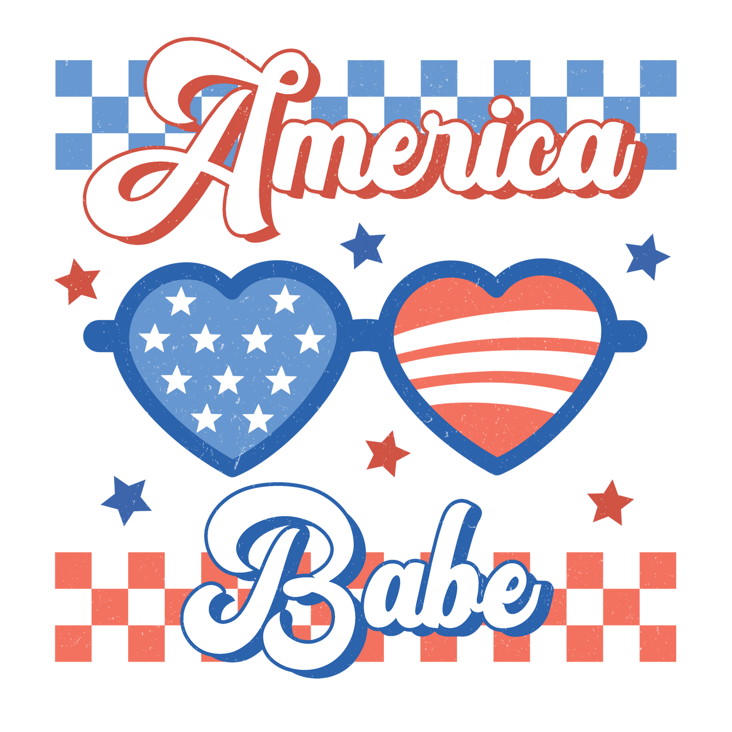 America Babe Design - DTF Ready To Press - Heat Press Transfer