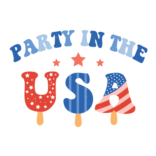 Party in the USA DTF Design - Ready to Press V3 | Heat Press Transfer - Heat Press Transfer