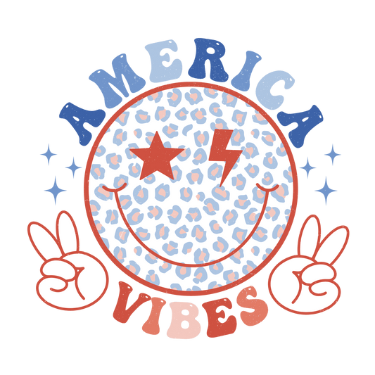 America Vibes Design DTF-Ready to Press | Heat Press Transfer - Heat Press Transfer