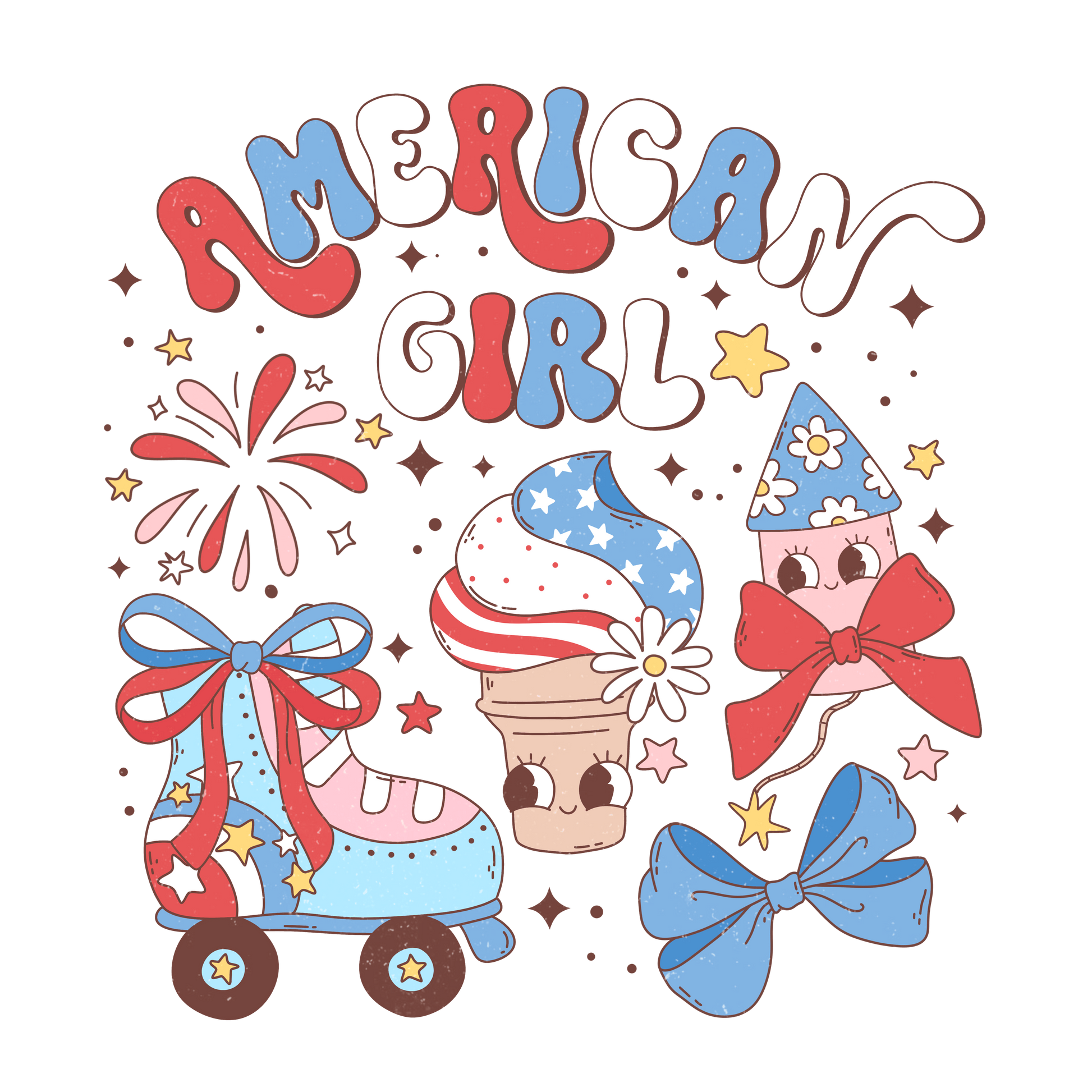 American Girl Design DTF - Ready to Press | Heat Press Transfer - Heat Press Transfer