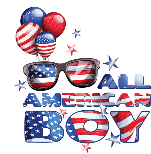 All American Boy Design - DTF Ready To Press - Heat Press Transfer