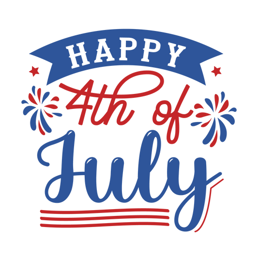 Happy 4th of July Design DTF-Ready Press (V4) | Heat Press Transfer - Heat Press Transfer