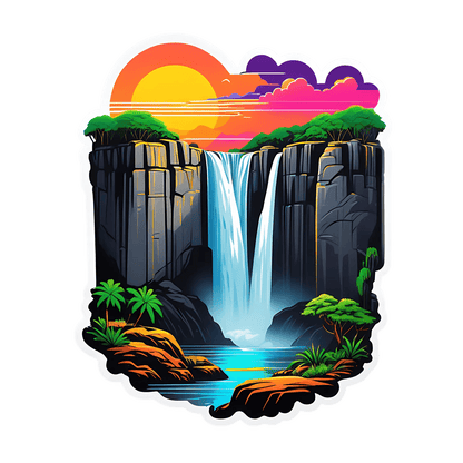 Waterfall Paradise - Sticker - Heat Press Transfer