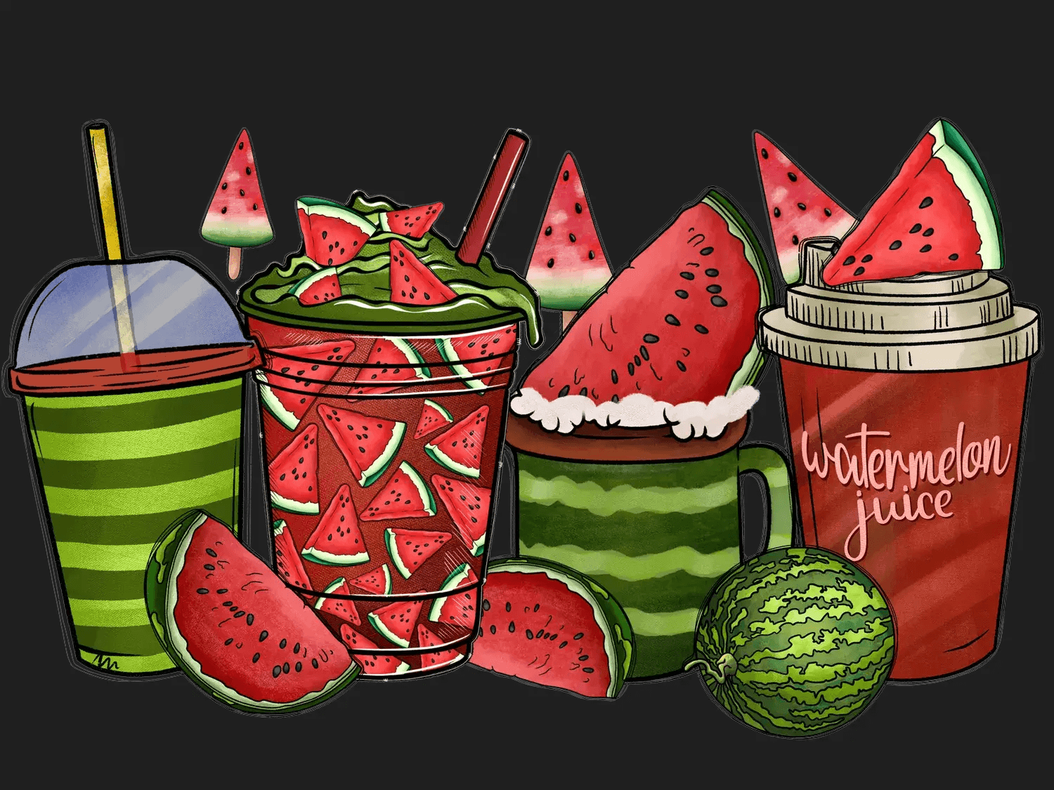 Watermelon Juice Delight - DTF Ready to Press - Heat Press Transfer