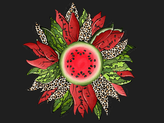 Watermelon Leopard Print - DTF Ready to Press - Heat Press Transfer