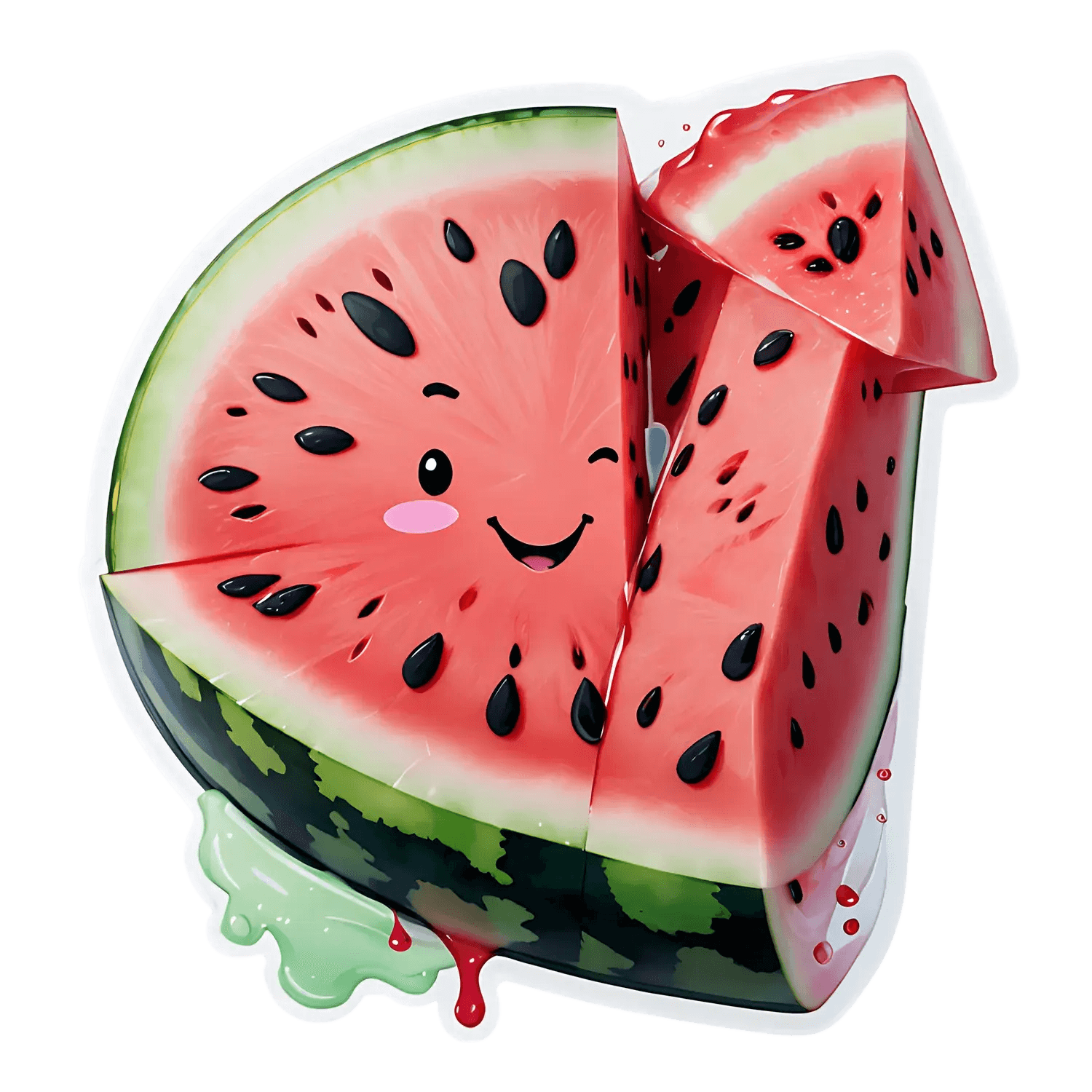 Watermelon Slice - Cute Sticker - Heat Press Transfer