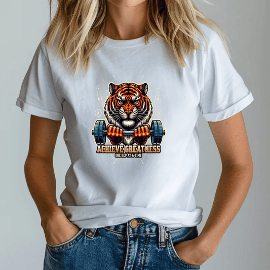 Fierce Tiger Gym Shirt: Unleash Your Strength! - Heat Press Transfer