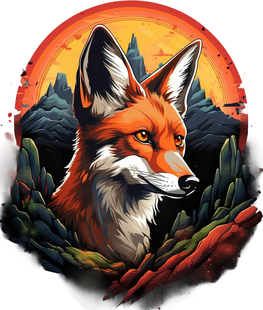 Wild Fox Sunset - DTF Ready to Press - Heat Press Transfer
