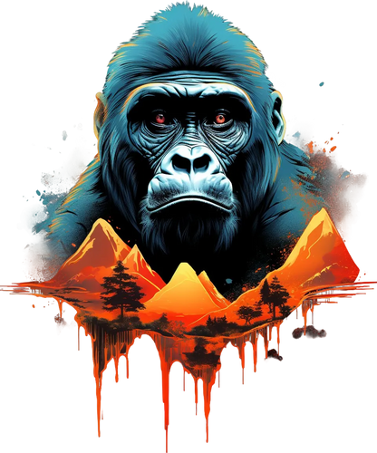 Wild Gorilla Mountain - DTF Ready to Press - Heat Press Transfer