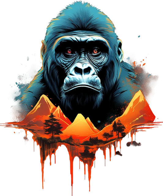 Wild Gorilla Mountain - DTF Ready to Press - Heat Press Transfer