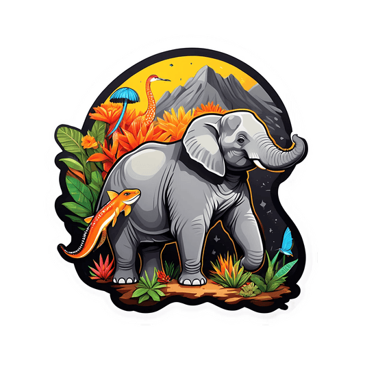 Wildlife Adventure - Elephant Sticker - Heat Press Transfer