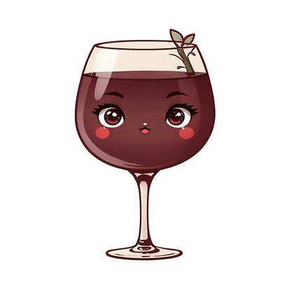 Wine Glass Sticker - Cute and Creative - Heat Press Transfer