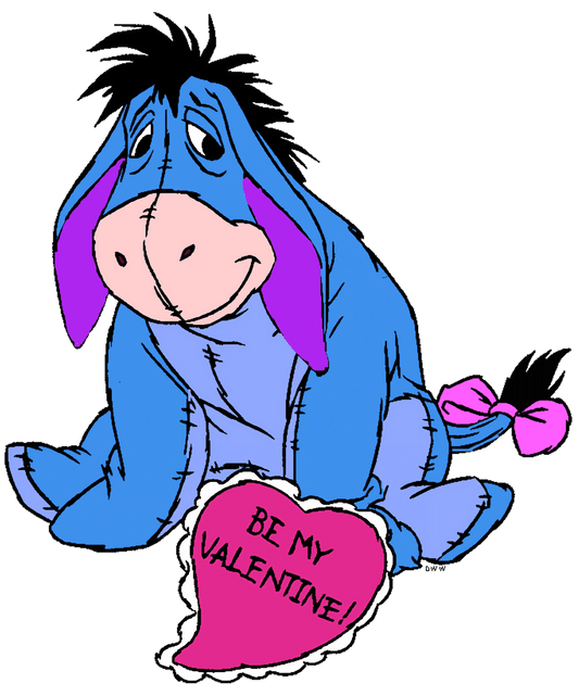 Winnie The Pooh Eeyore Be My Valentine Design - DTF Ready To Press - Heat Press Transfer