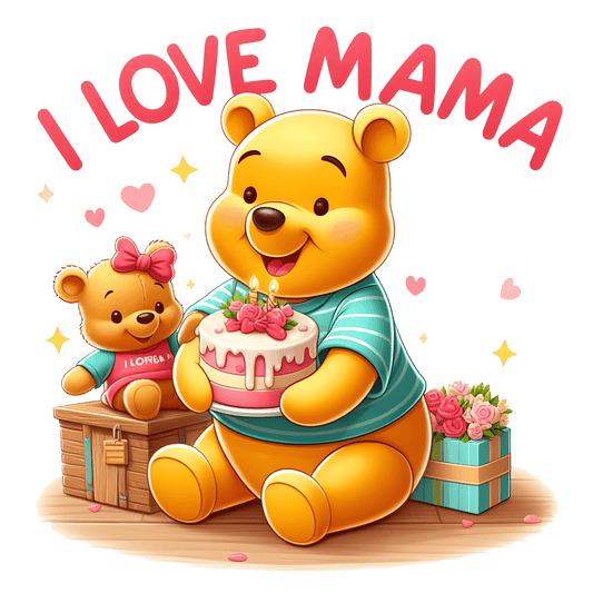 Winnie The Pooh Mother's Day Design - DTF Ready To Press - Heat Press Transfer