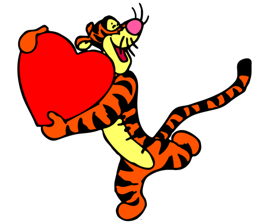 Winnie The Pooh Tigger Valentine's Day Be Mine Design - DTF Ready To Press - Heat Press Transfer