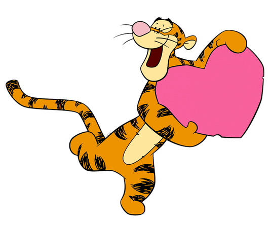 Winnie The Pooh Tigger Valentine's Day Design - DTF Ready To Press - Heat Press Transfer