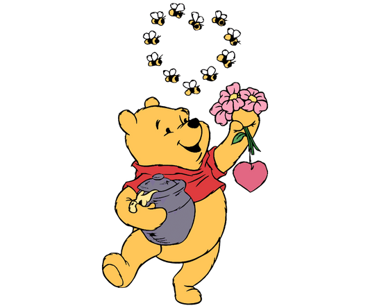 Winnie The Pooh Valentine Design - DTF Ready To Press - Heat Press Transfer