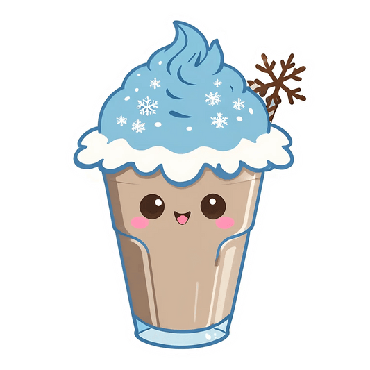Winter Coffee Cup - Sticker - Heat Press Transfer