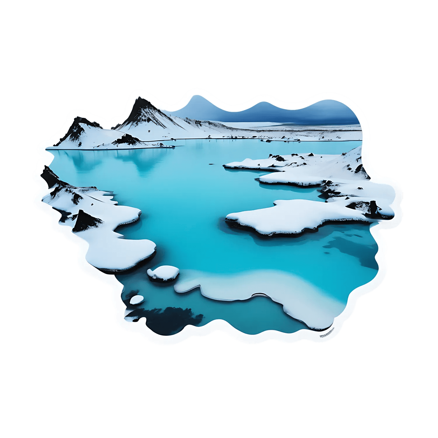 Winter Landscape Sticker - Snowcapped Mountains - Heat Press Transfer