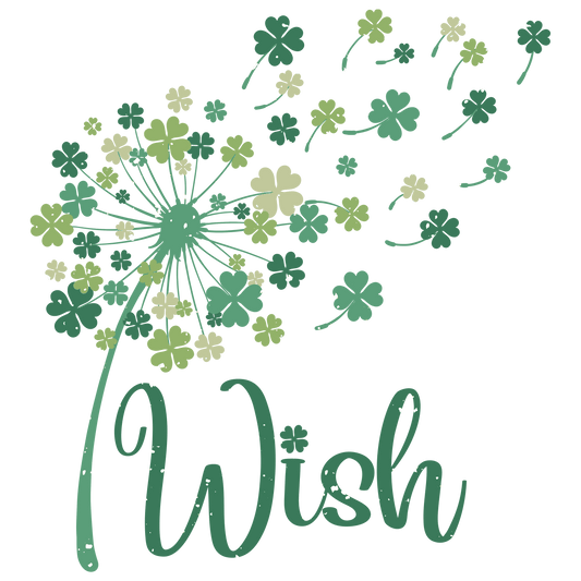Wish Clover Saint Patrick's Day Design - DTF Ready To Press - Heat Press Transfer