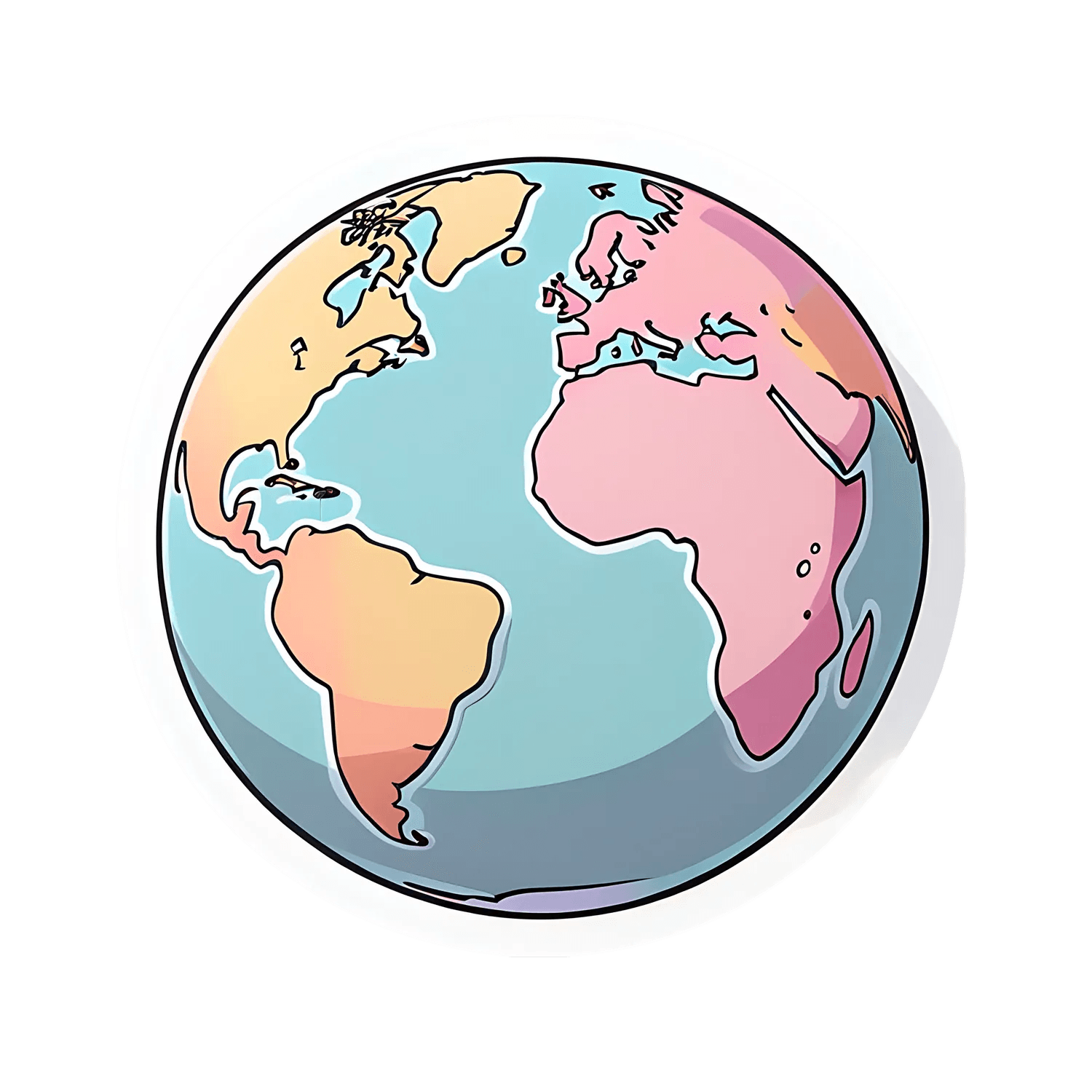 World Map Globe - UV DTF Sticker - Heat Press Transfer