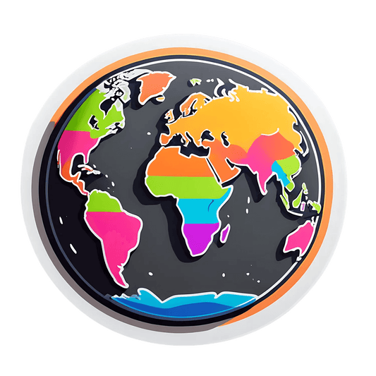 World Map UV Sticker - Vibrant Global Design - Heat Press Transfer