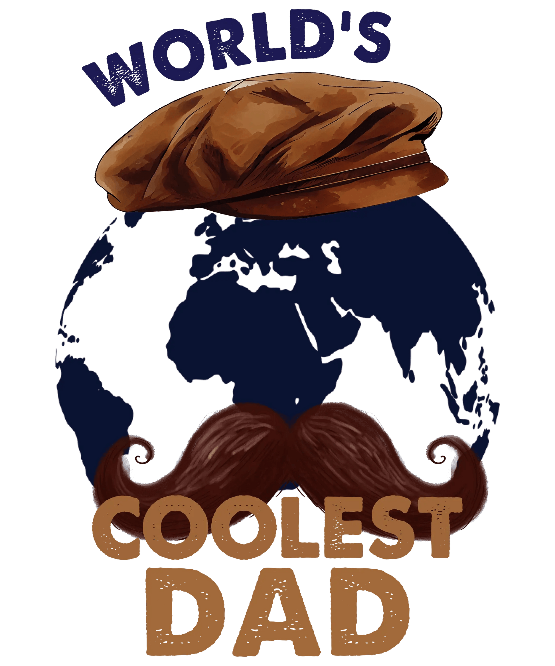 World's Coolest Dad Design - DTF Ready To Press - Heat Press Transfer