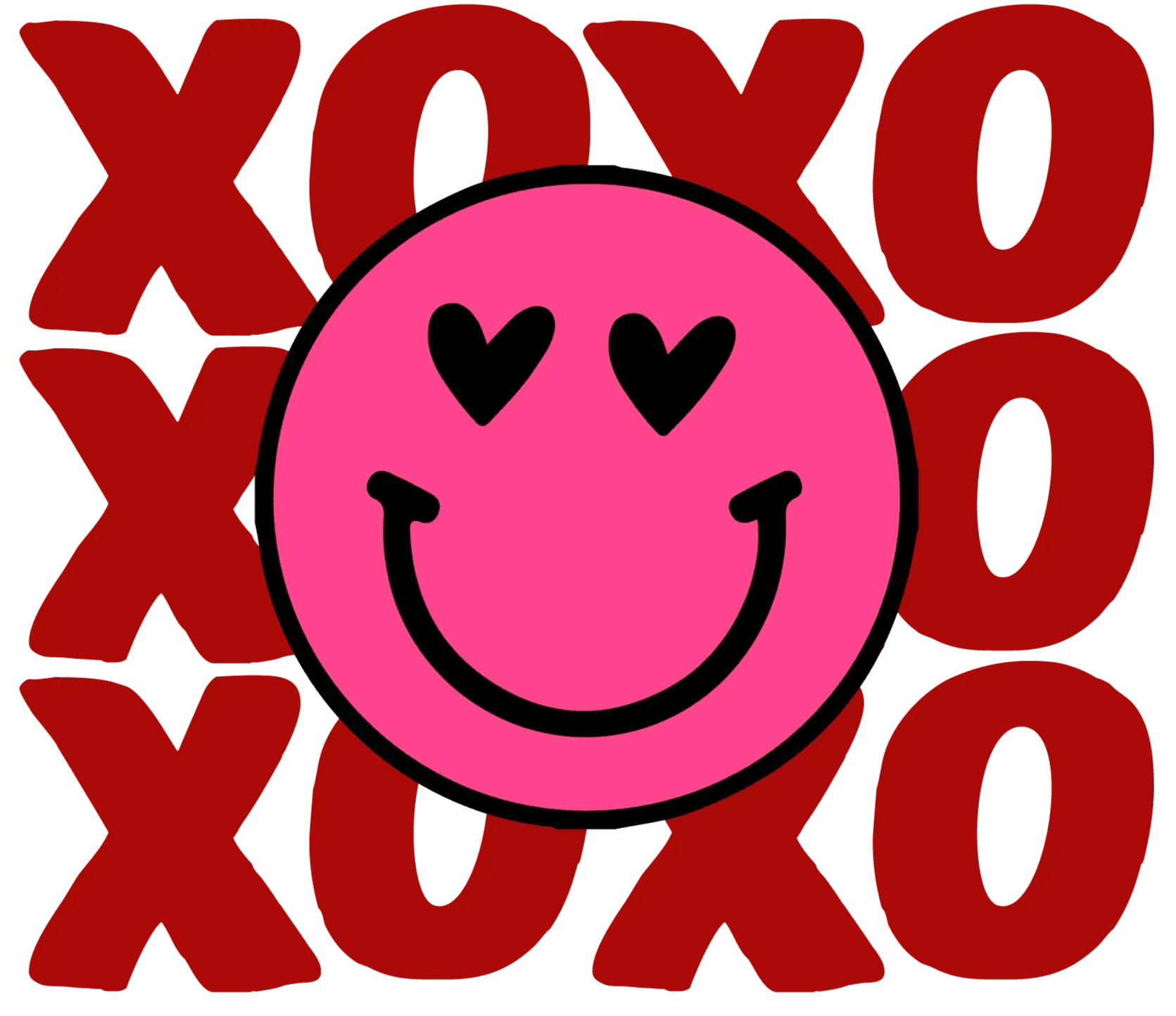 XOXO Smile Valentine's Day Design - DTF Ready To Press - Heat Press Transfer