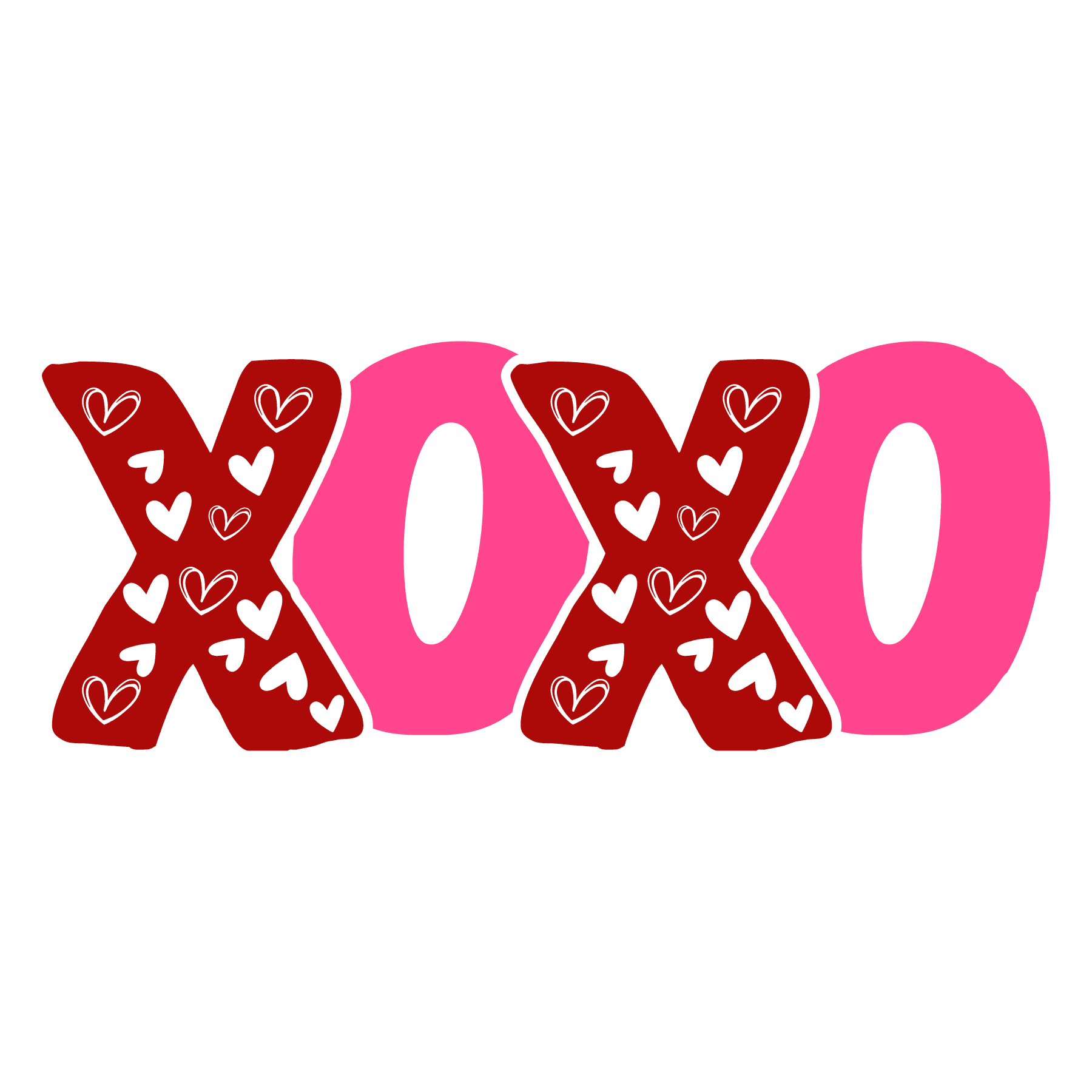 XOXO Valentine Heart Design - DTF Ready To Press - Heat Press Transfer