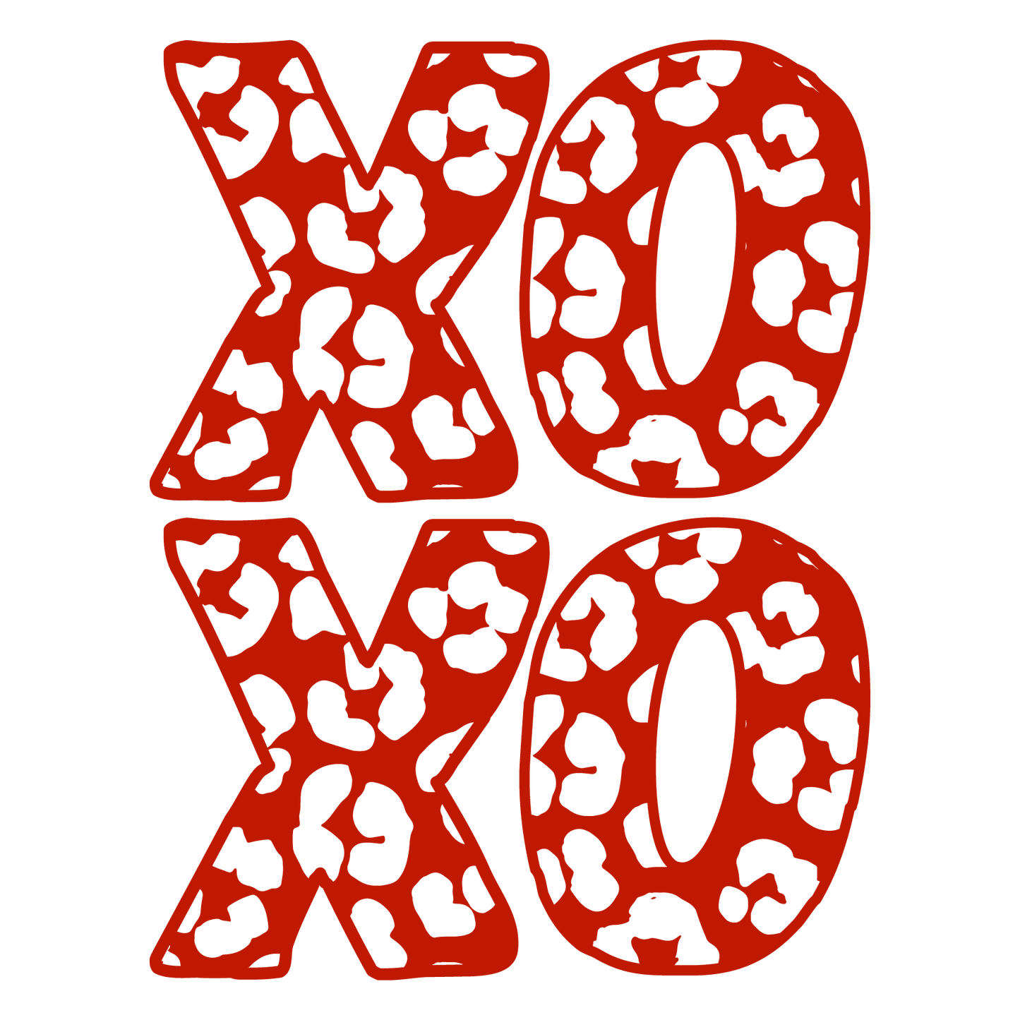 XOXO Valentine's Day Leopard Design - DTF Ready To Press - Heat Press Transfer