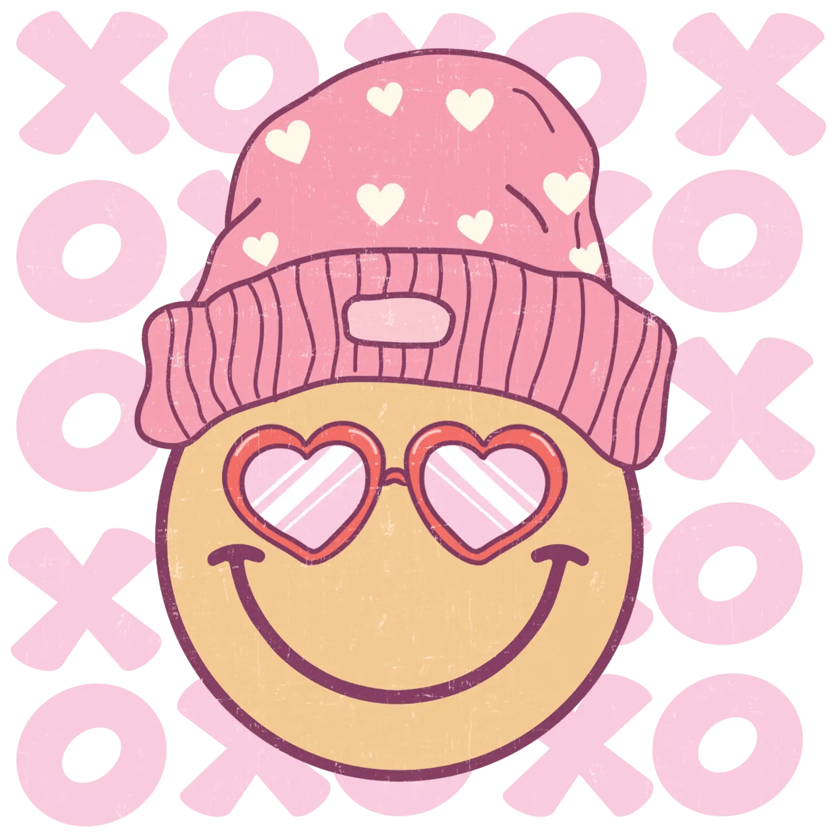 XOXO Valentine's Day Smile Design - DTF Ready To Press - Heat Press Transfer