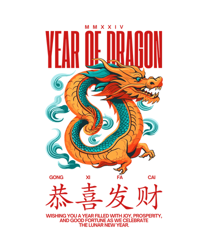 Year of Dragon - DTF Ready to Press - Heat Press Transfer