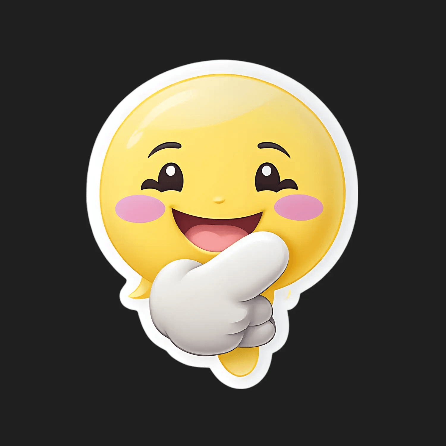 Yellow Smiley Face Sticker - UV DTF - Heat Press Transfer