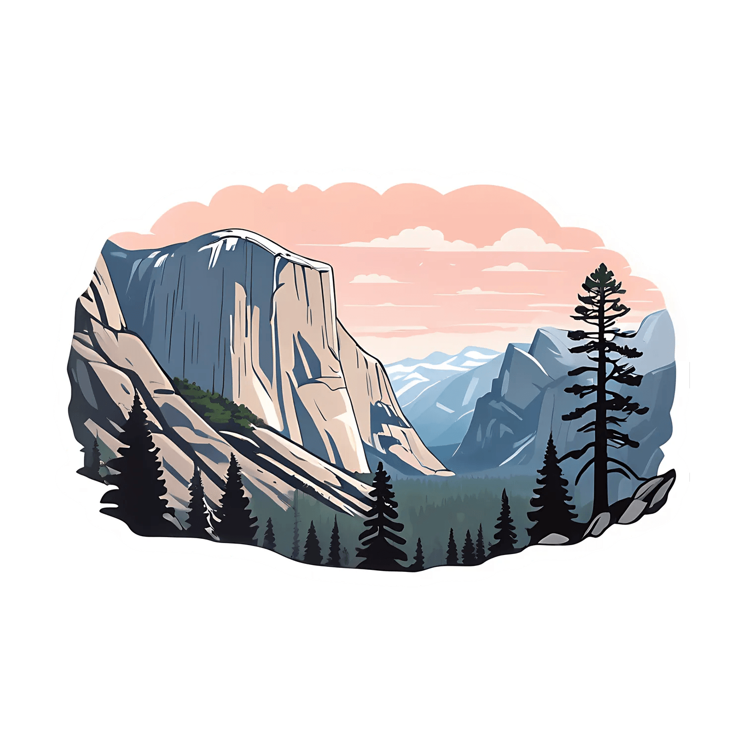 Yosemite Valley Sunrise - Sticker - Heat Press Transfer