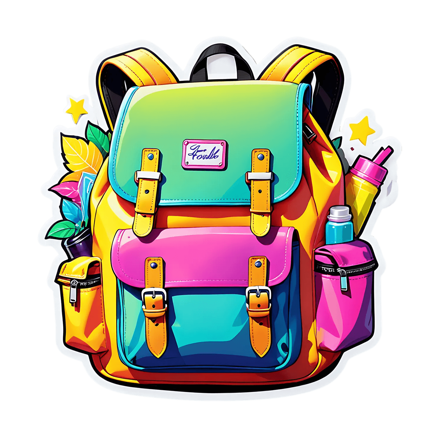 Youth Backpack Sticker - Vibrant & Modern - Heat Press Transfer