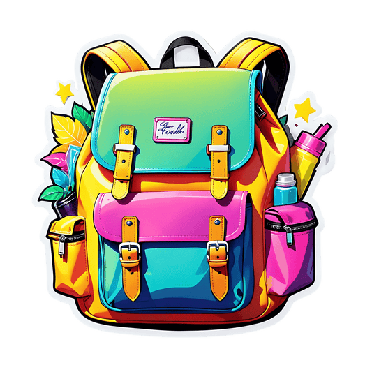 Youth Backpack Sticker - Vibrant & Modern - Heat Press Transfer